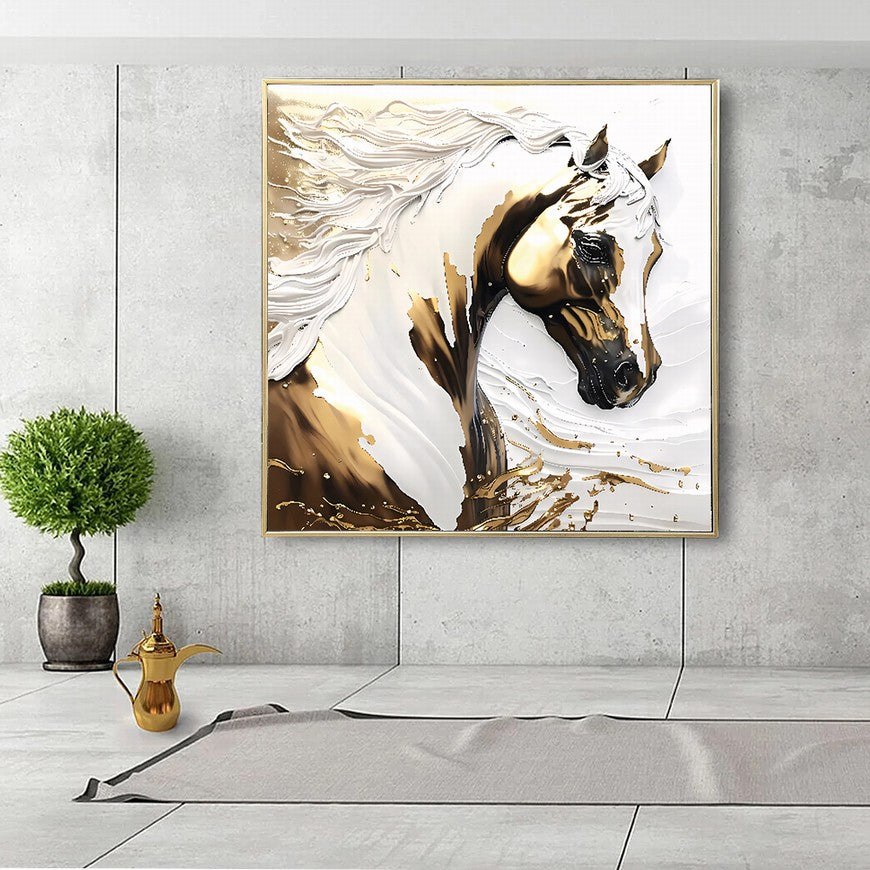 Grazing in Green: Horse Canvas Print