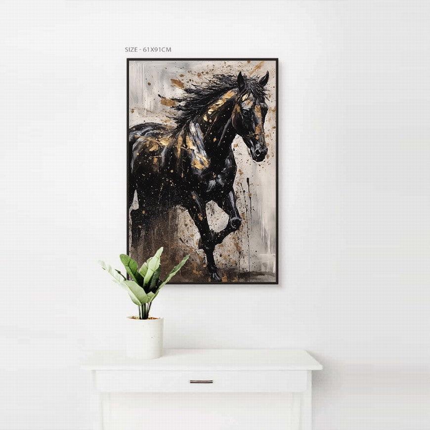 Grazing Grace: Horse Canvas Painting