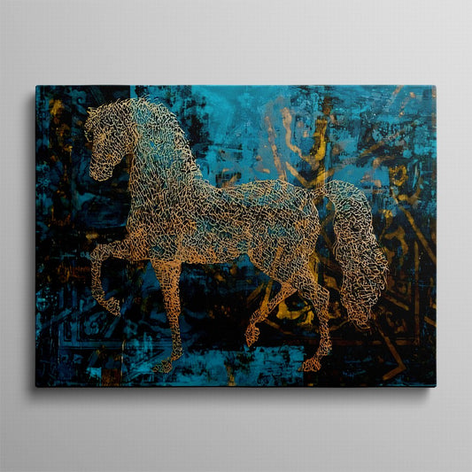 Golden Majesty Horse Gallops Free Canvas