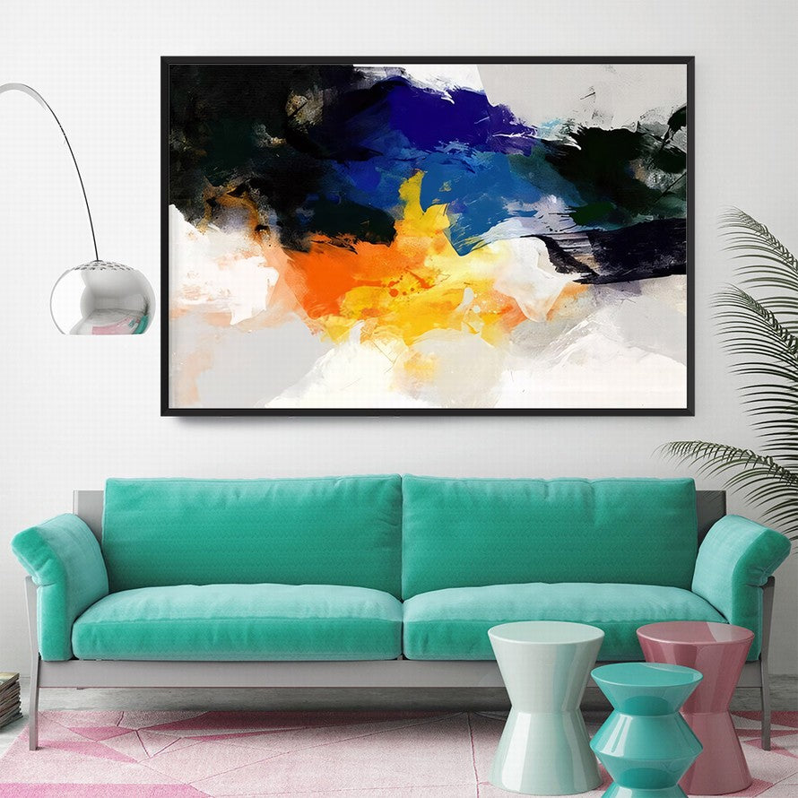 Flaming Splash of Vibrant Hues Abstract Painting