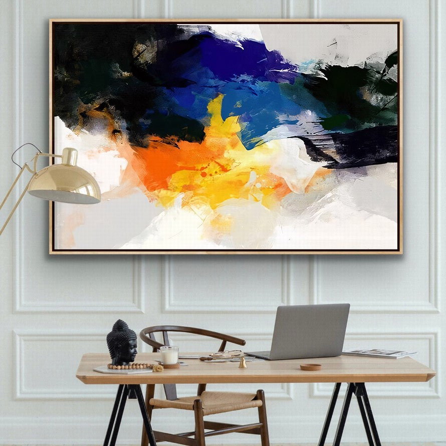 Flaming Splash of Vibrant Hues Abstract Painting