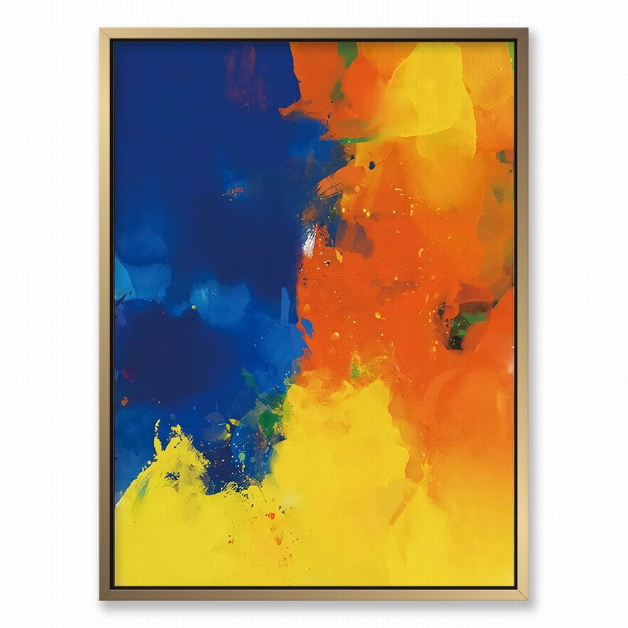 Orange - Blue Ablaze of Colors Abstract Painting