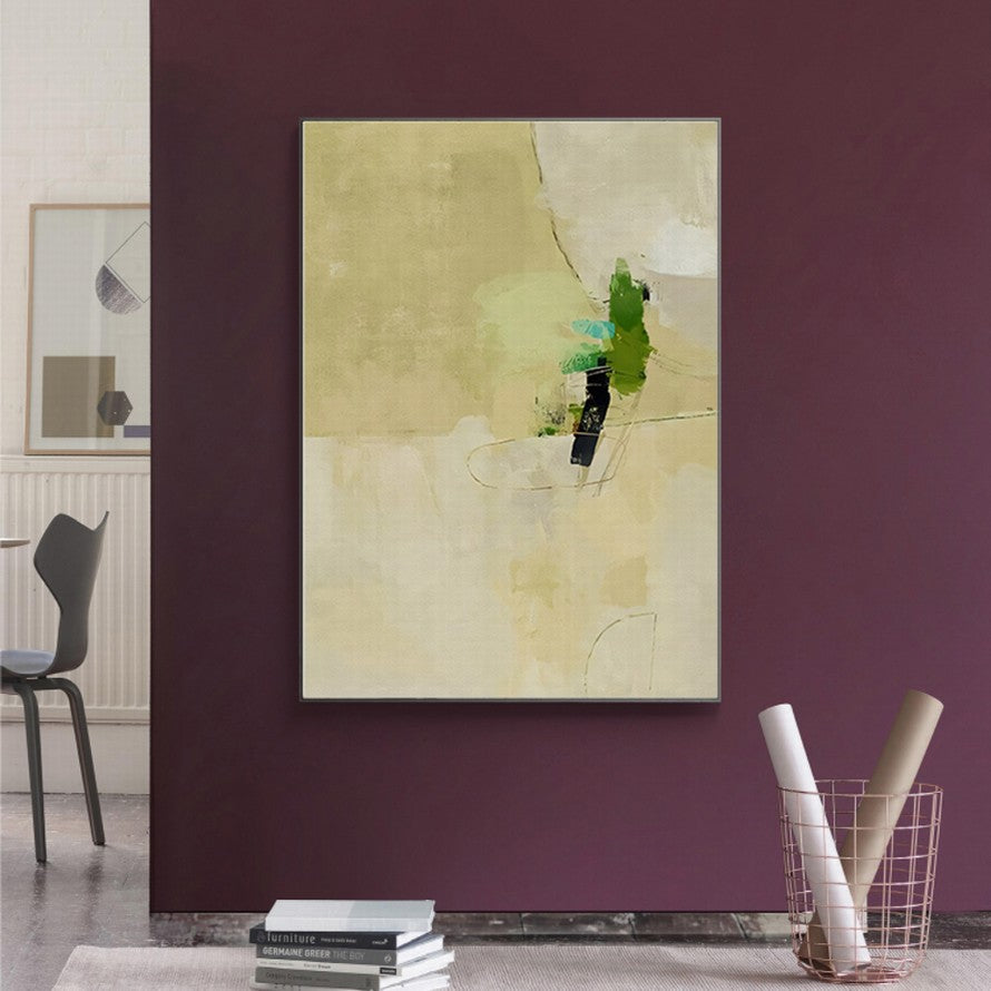 Sage Green Nature Tones Abstract Painting