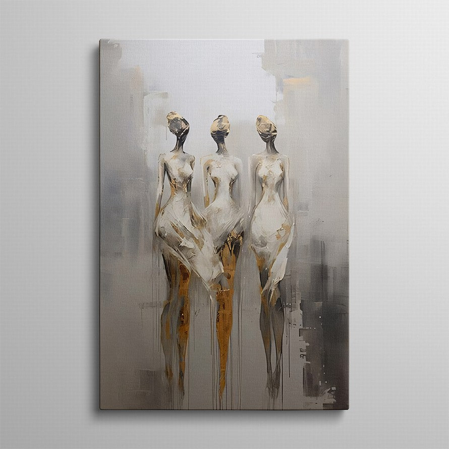 Ebony and Ivory Intertwined Canvas