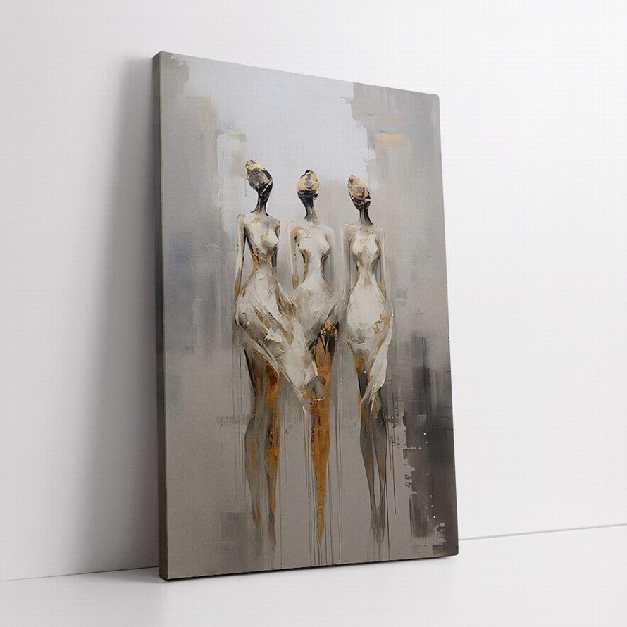 Ebony and Ivory Intertwined Canvas