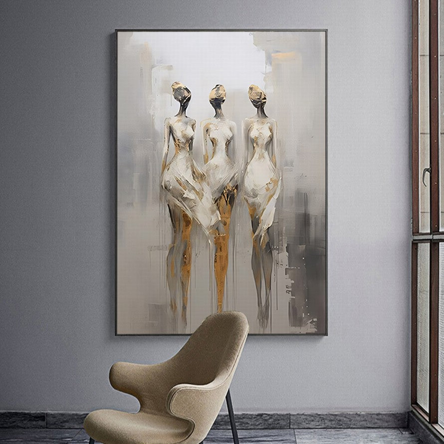 Ebony and Ivory Intertwined Canvas