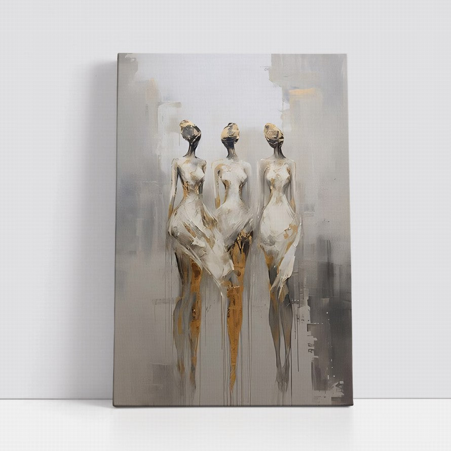 Ebony and Ivory Intertwined Canvas