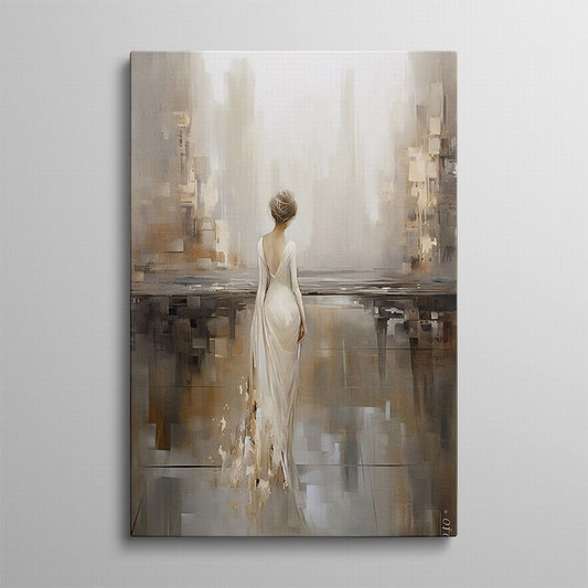 Ivory Grace, Beige Embrace Canvas