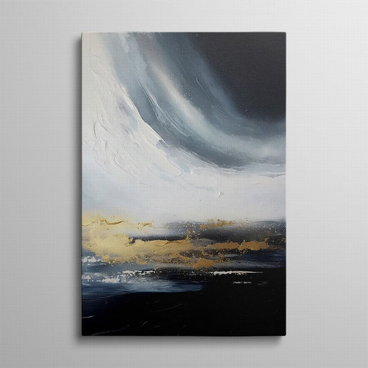 Soft Tones of Black and Blue Canvas