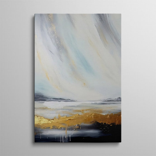 Golden Whispers, Beige Echoes Canvas