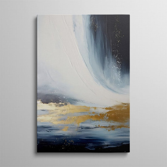 Golden Gleams in Grey Canvas