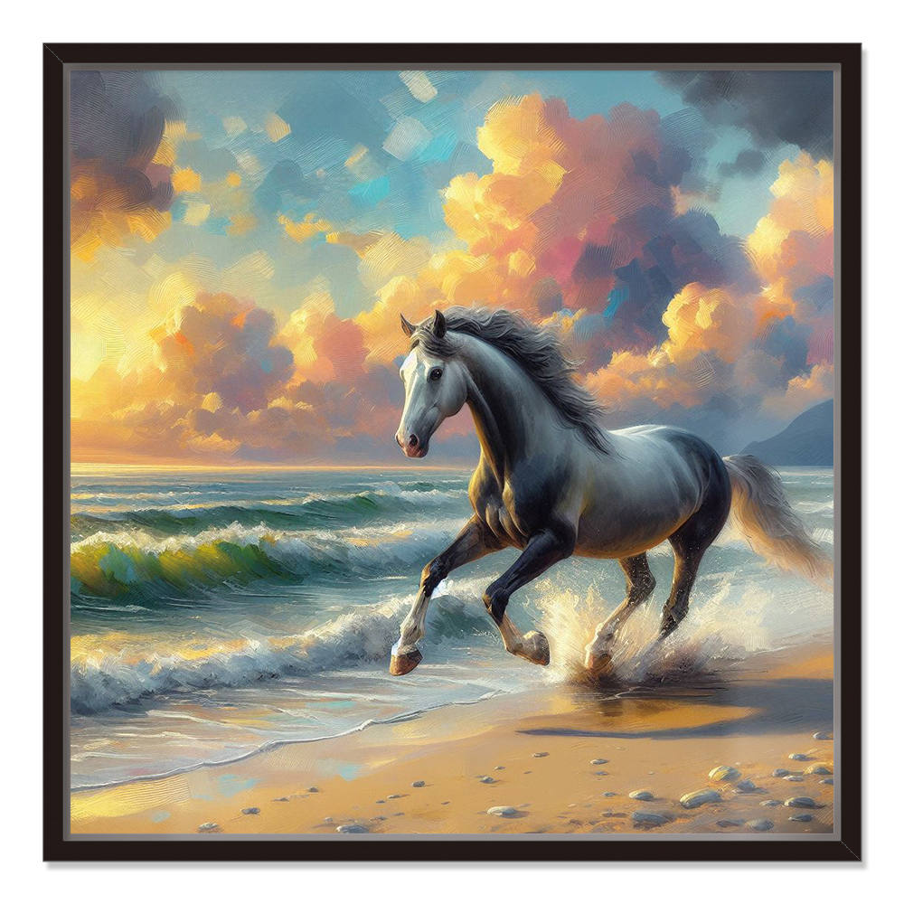 Majestic Horses Seaside Sprint Canvas