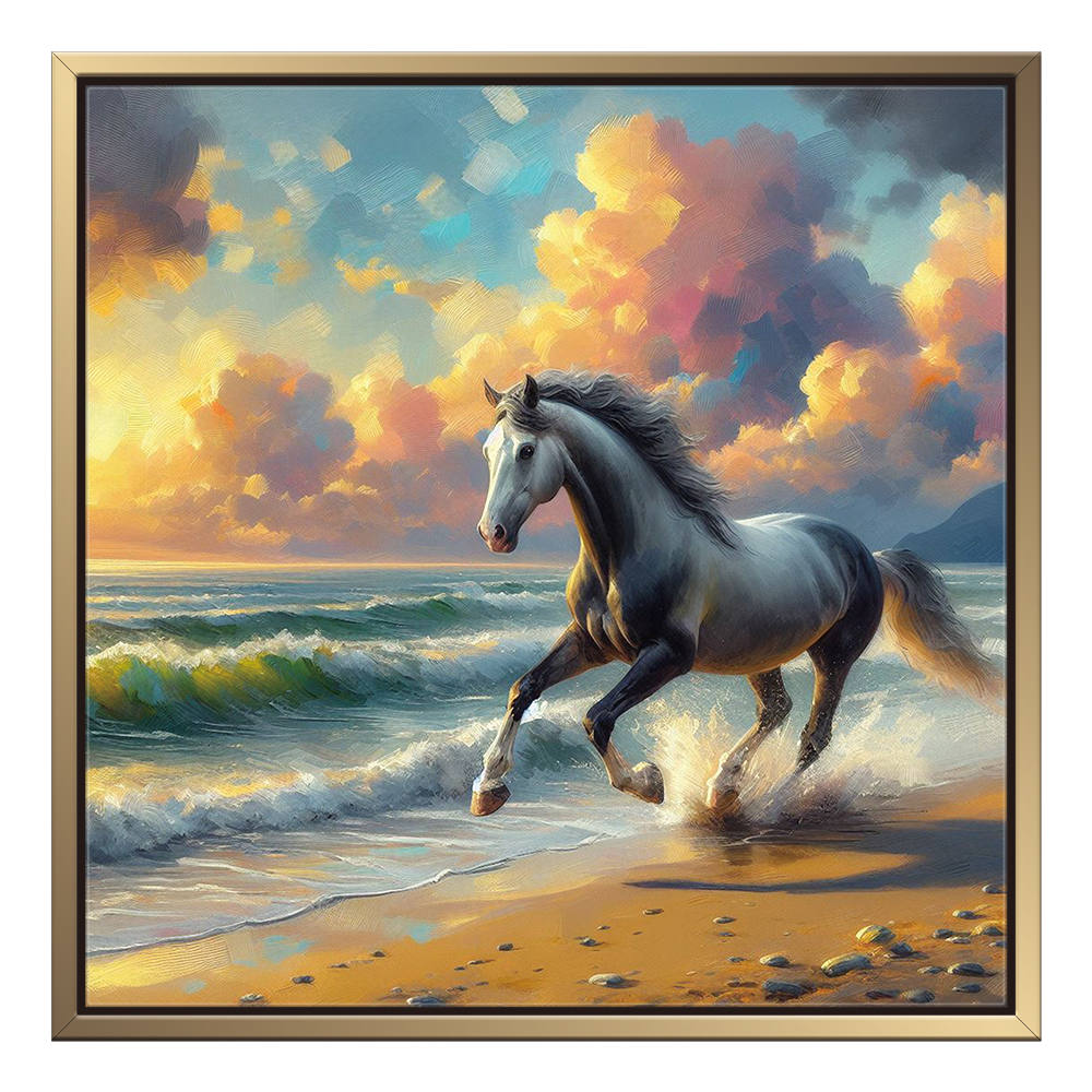 Majestic Horses Seaside Sprint Canvas