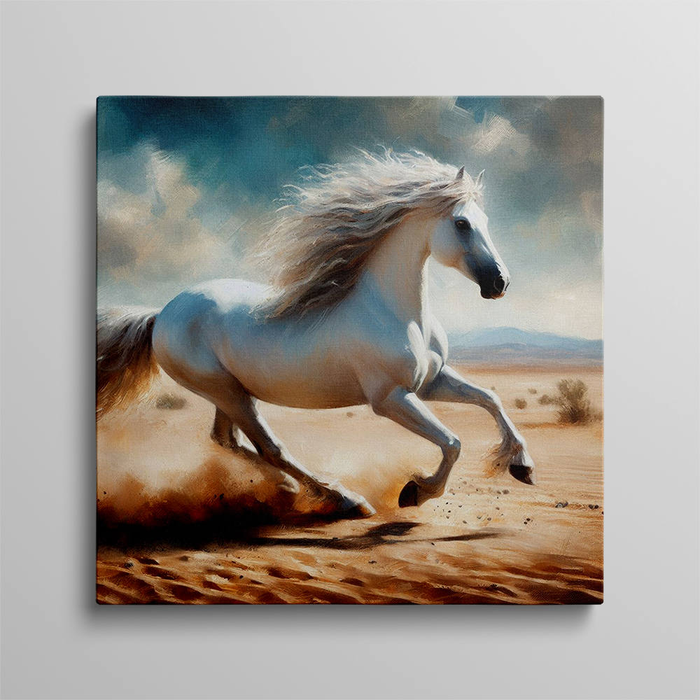 A Majestic White Horses Dynamic Wall Art