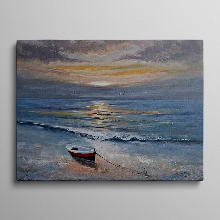 Sailing into Sunset Dreams Oil Canvas