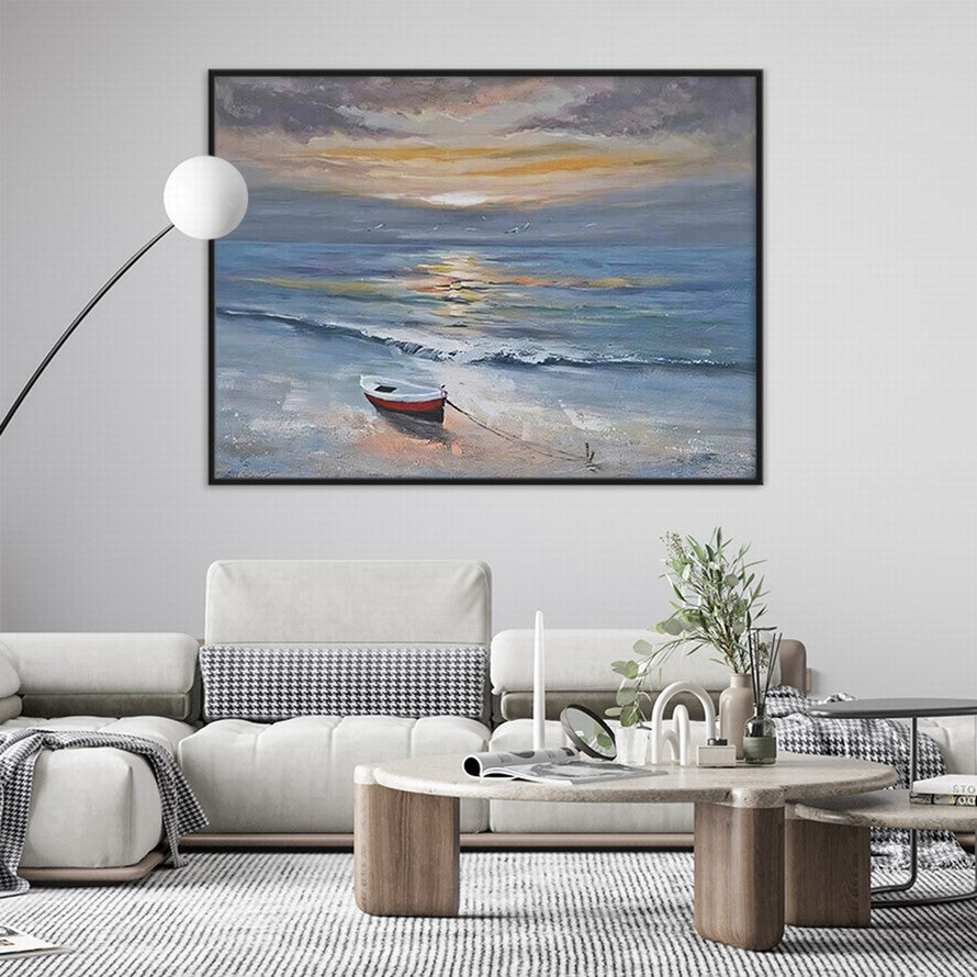 Sailing into Sunset Dreams Oil Canvas