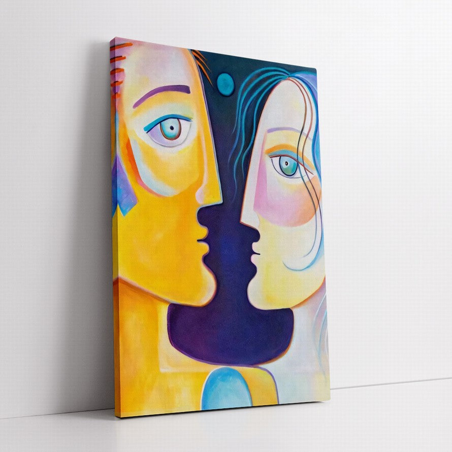 Eclectic Illustration of a Man and a Woman Canvas