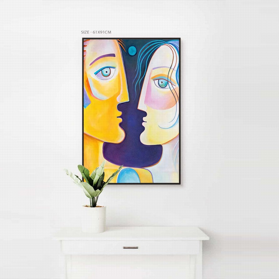 Eclectic Illustration of a Man and a Woman Canvas