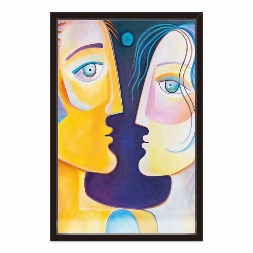 Eclectic Illustration of a Man and a Woman Canvas