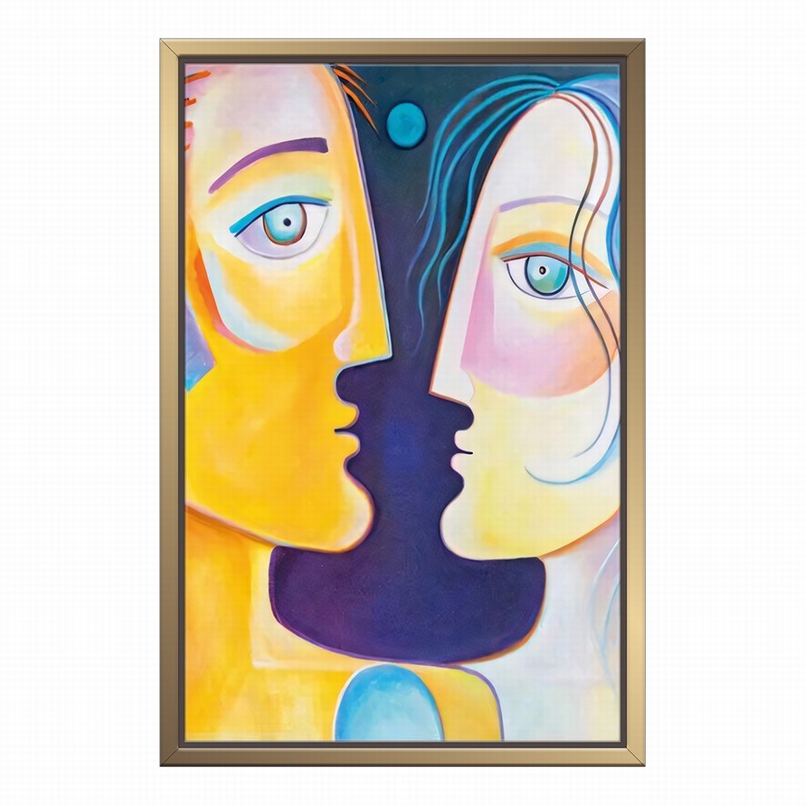 Eclectic Illustration of a Man and a Woman Canvas