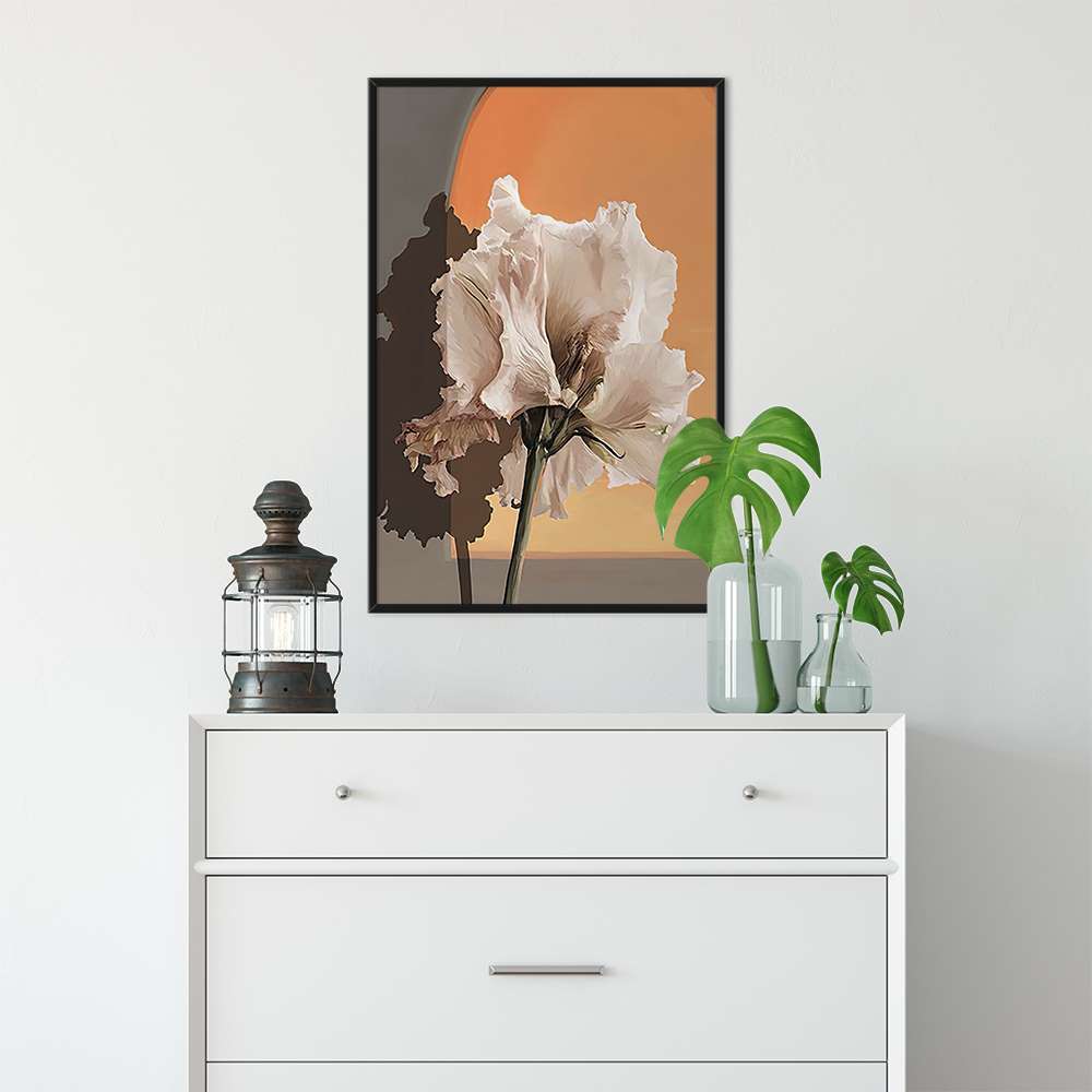 Morandi White Minimalist Flower Prints