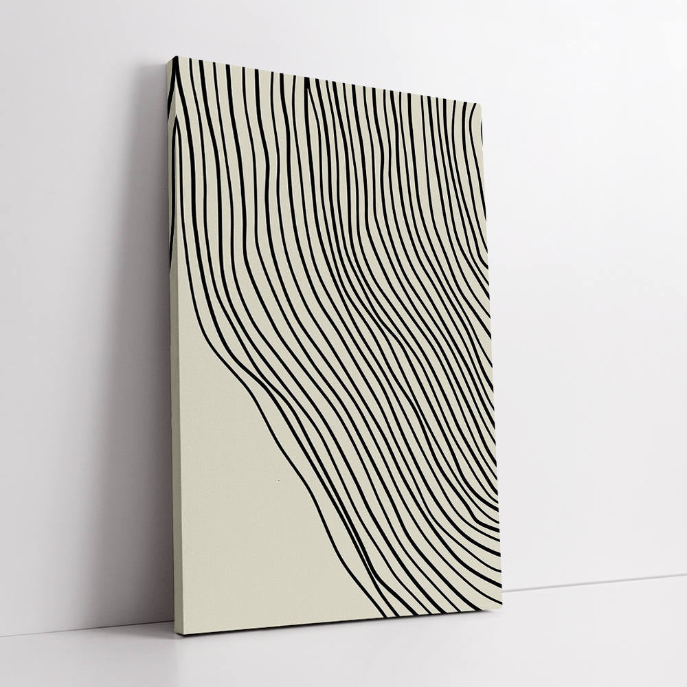 Beige Wave Lines Wall Art