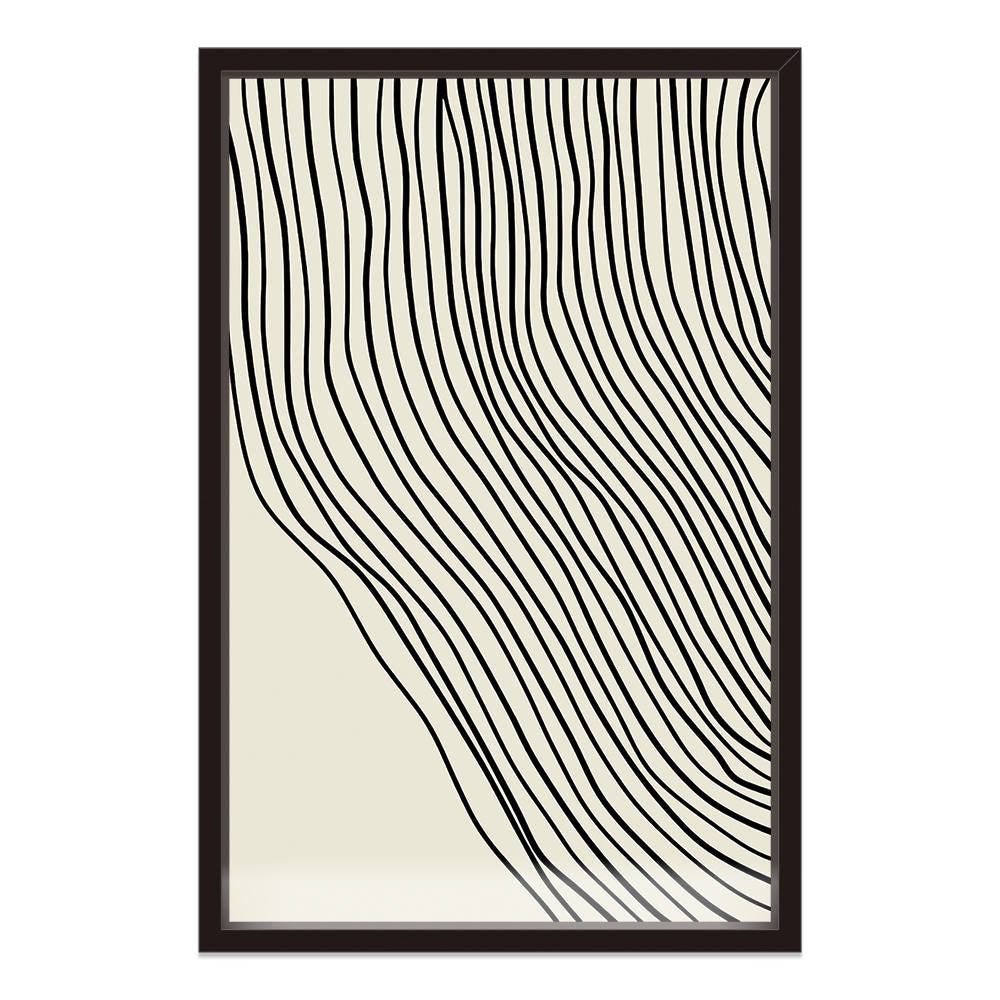 Beige Wave Lines Wall Art