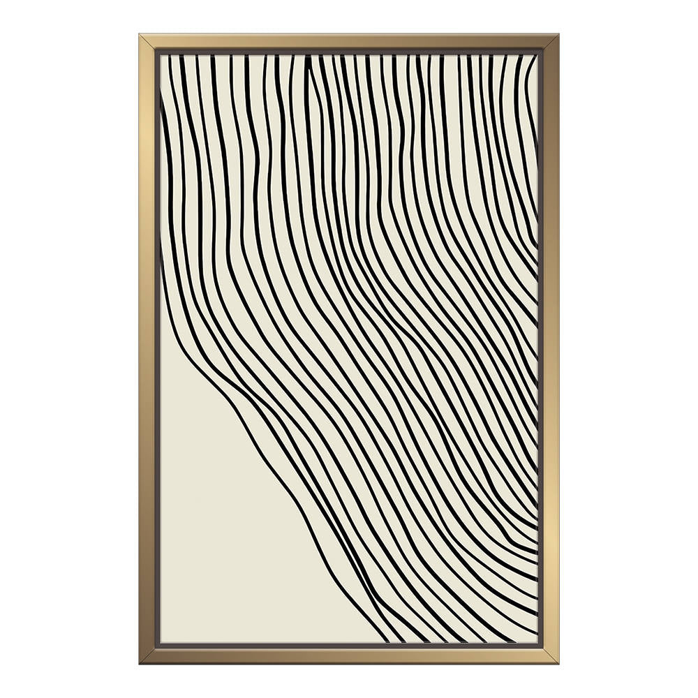 Beige Wave Lines Wall Art