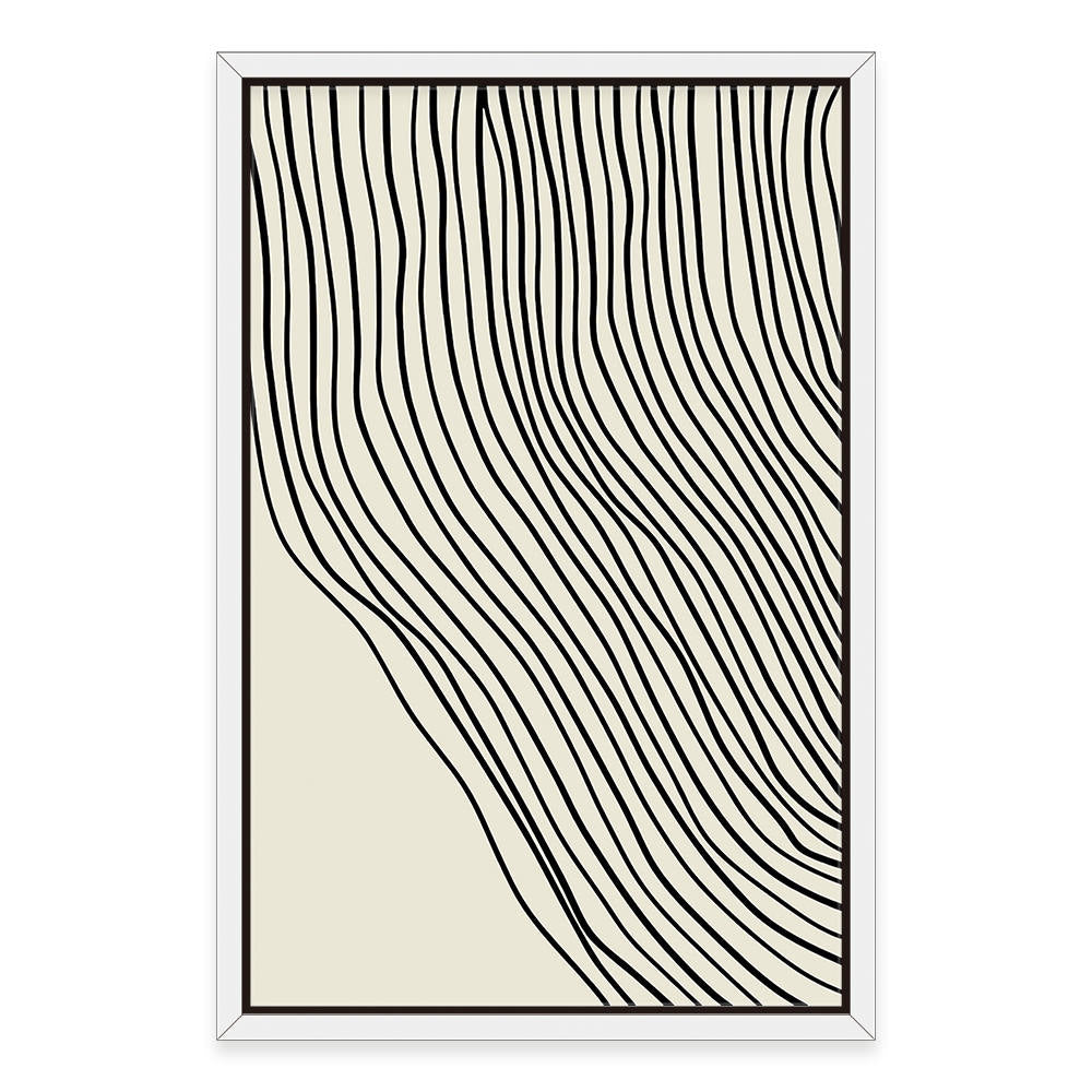 Beige Wave Lines Wall Art