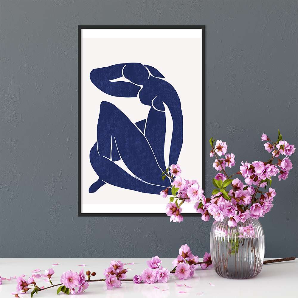 Klein Blue Art Manly Abstract Painting Prints