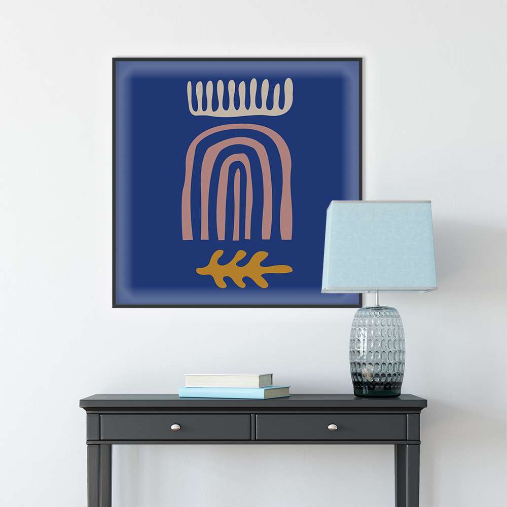 Klein Blue Art Curve-Vave Shape Prints