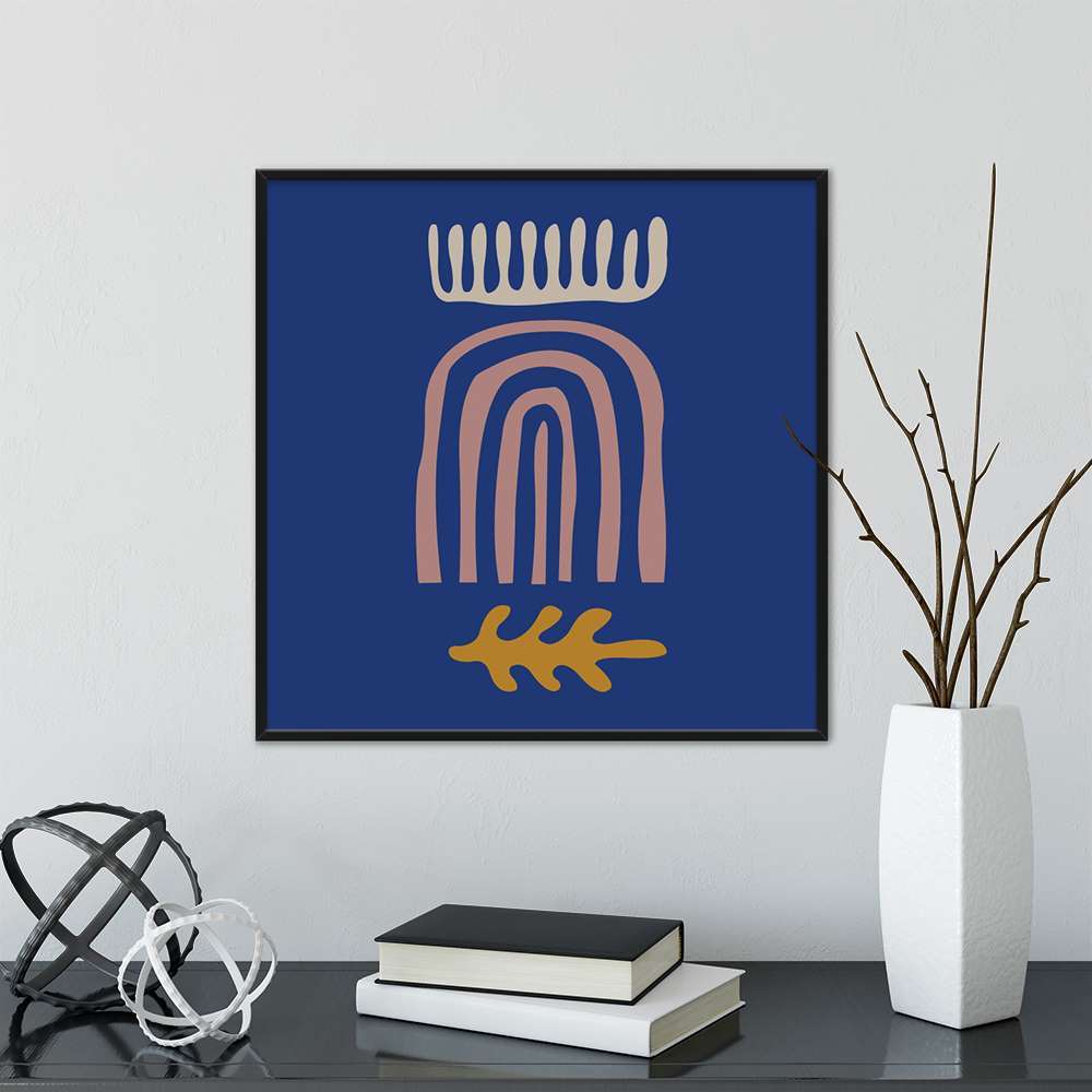 Klein Blue Art Curve-Vave Shape Prints