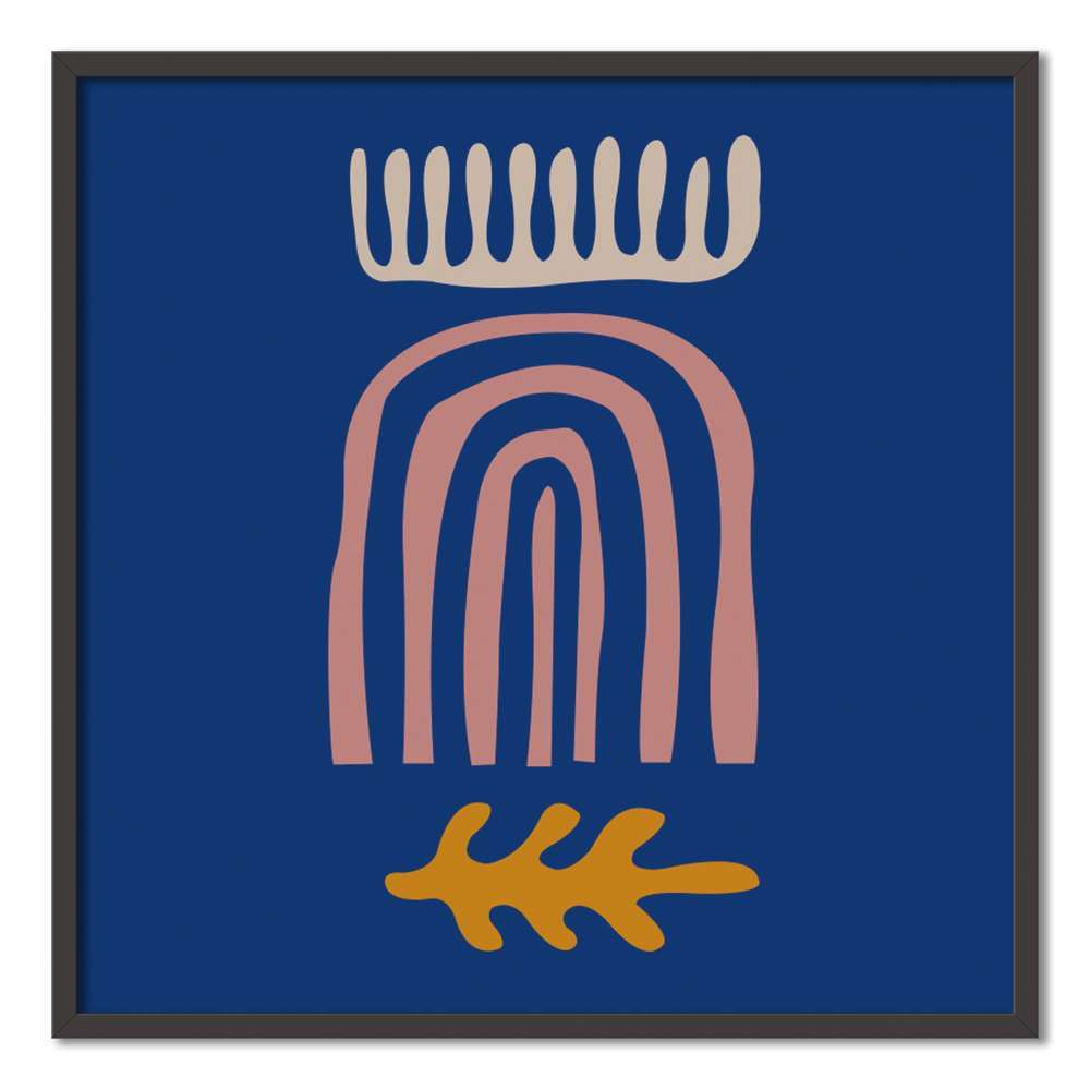 Klein Blue Art Curve-Vave Shape Prints