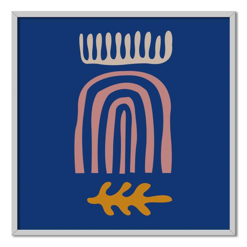 Klein Blue Art Curve-Vave Shape Prints