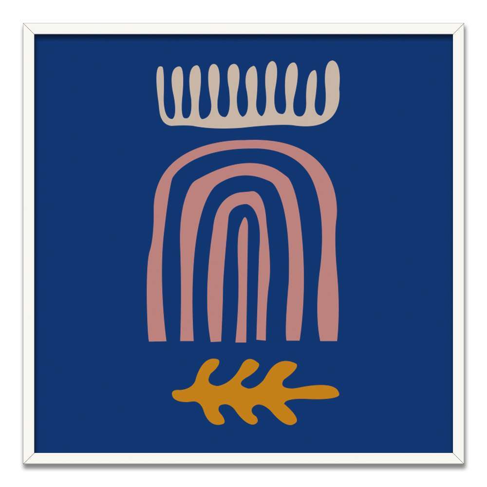 Klein Blue Art Curve-Vave Shape Prints