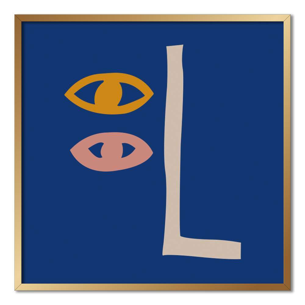 Klein Blue Art L' Shape  Prints