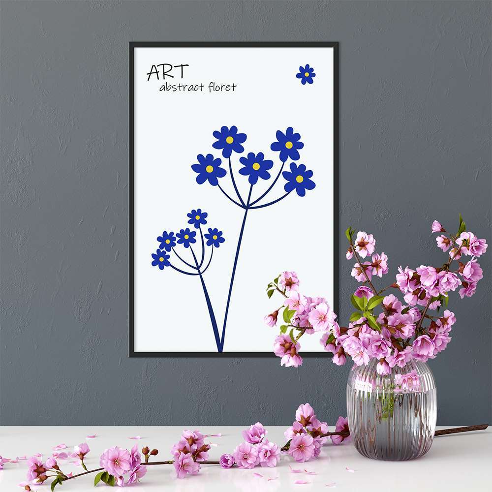 Klein Blue Art Blue Flowers Prints