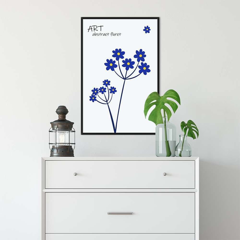 Klein Blue Art Blue Flowers Prints