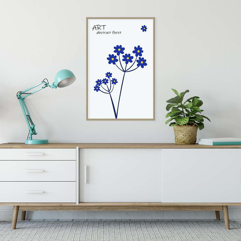 Klein Blue Art Blue Flowers Prints