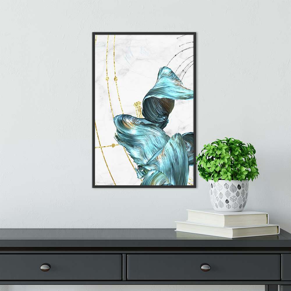 Turquoise Graphic Design Abstract New Chinese Prints