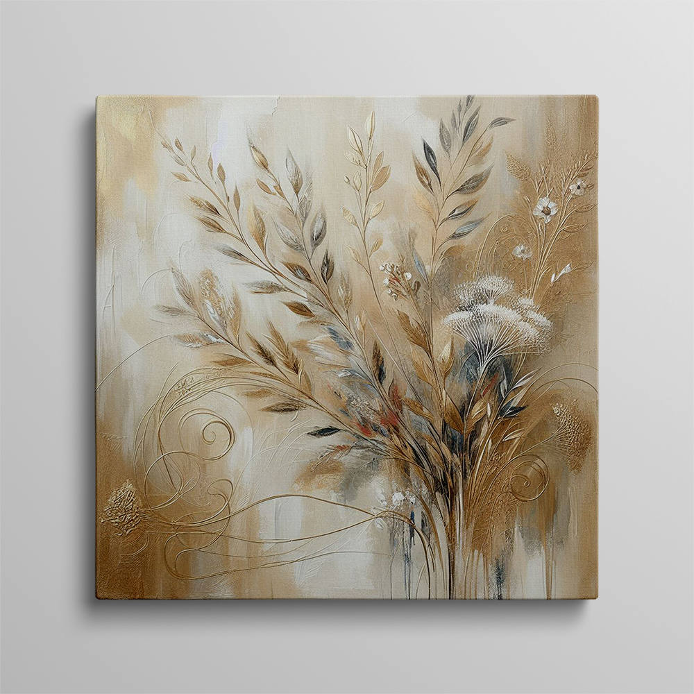 Brown Hues of Flower and Leaves Canvas
