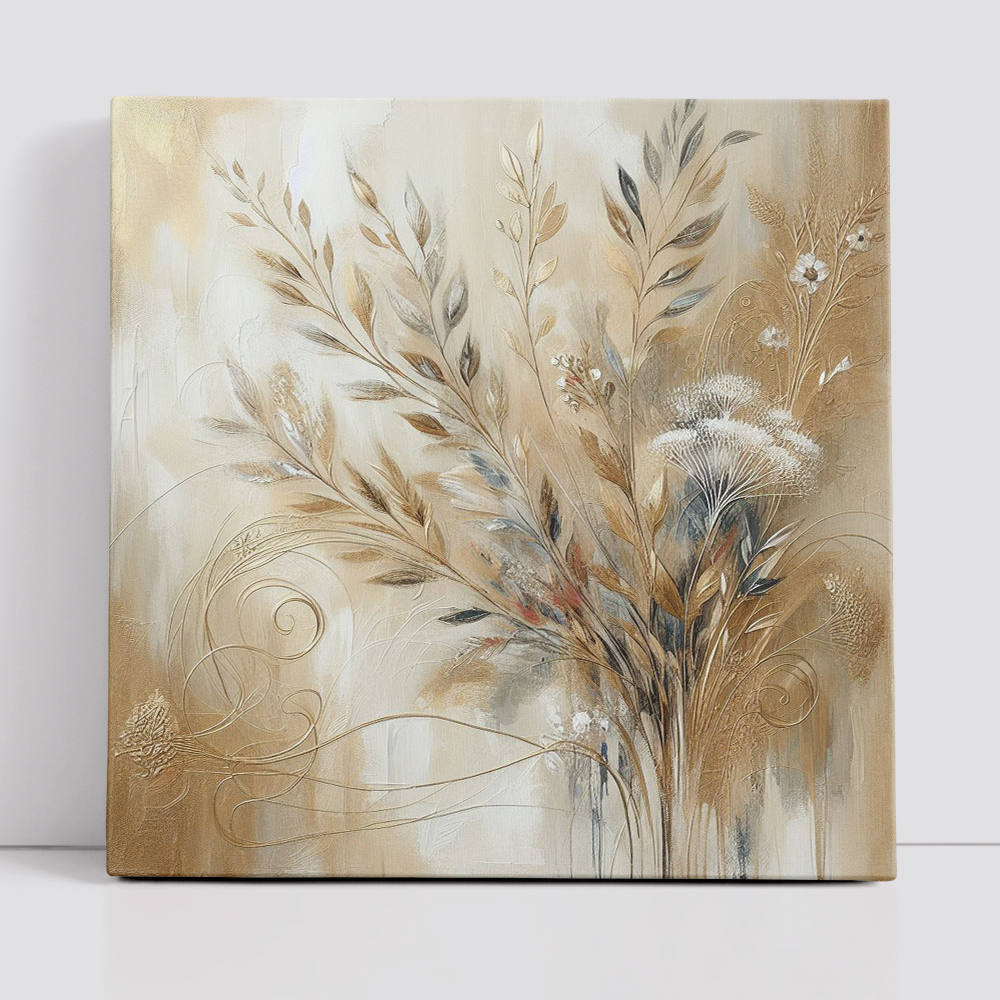 Brown Hues of Flower and Leaves Canvas