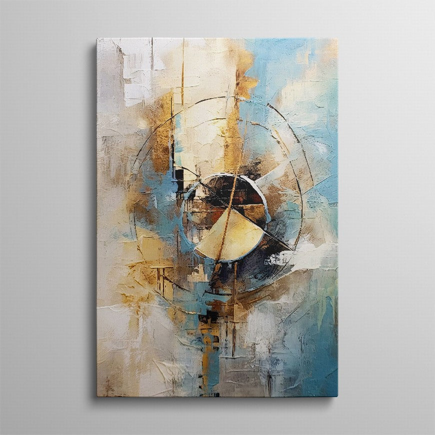 Gold and Blue Hues Abstract Painting