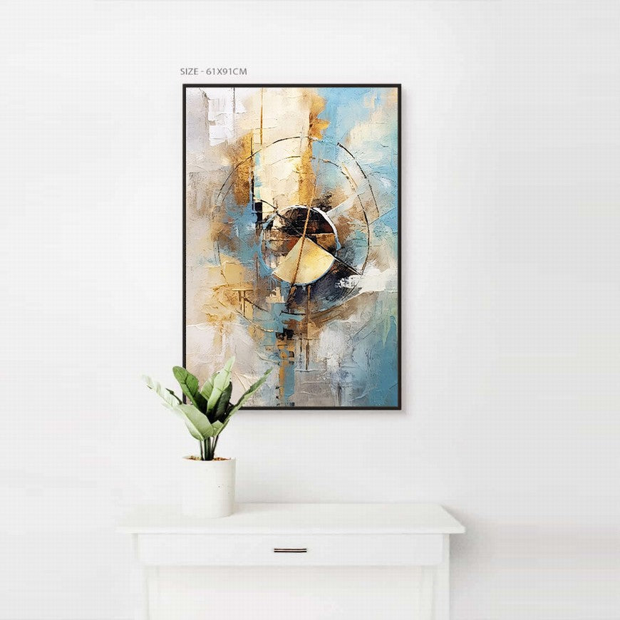 Gold and Blue Hues Abstract Painting