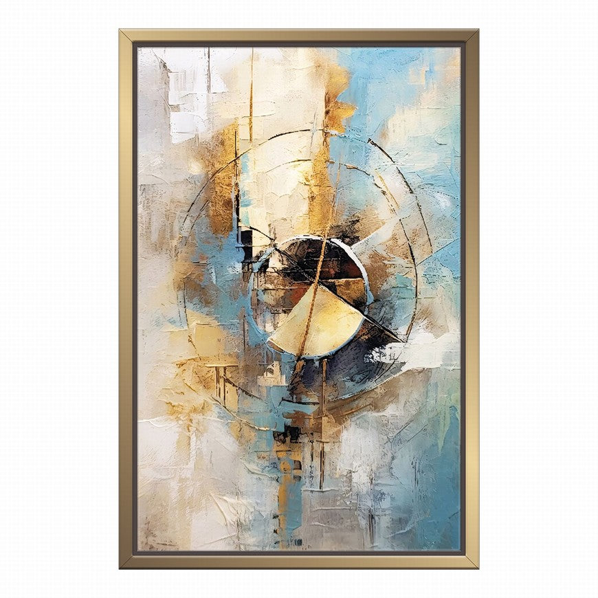 Gold and Blue Hues Abstract Painting