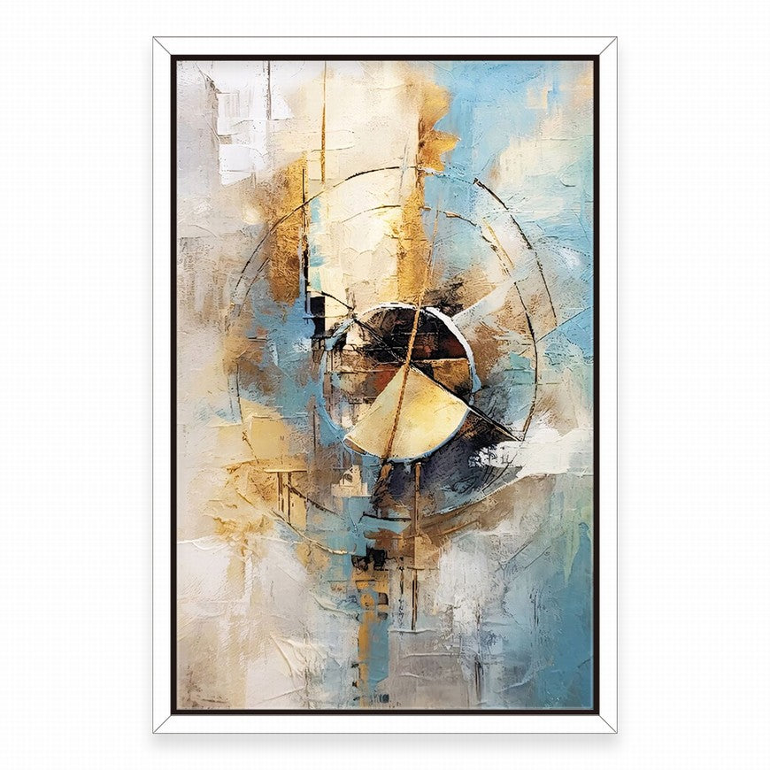 Gold and Blue Hues Abstract Painting